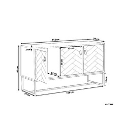 Avis Beliani Commode effet bois foncé et blanche 3 portes NUEVA