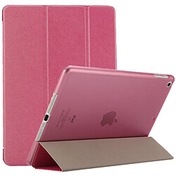 Wewoo Smart Cover Magenta pour iPad 9.7 pouces 2017 et Air Silk Texture horizontale Flip étui en cuir avec trois-pliage titulaire