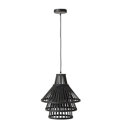 Dansmamaison Suspension Luminaire A Couche Bamboo Noir Medium