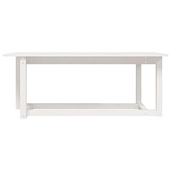 Avis ComfortXL Table Basse Blanc 110x55x45 Cm Bois Massif De Pin