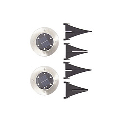 XanLite Lot de 2 Spots Solaires 6 LED Blanc froid IP44 8h d'autonomie pas cher