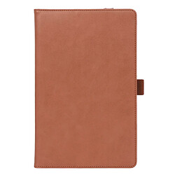 Etui en PU style d'affaires avec dragonne et porte-cartes marron pour votre Lenovo Tab M10 HD Gen 2 TB-X306