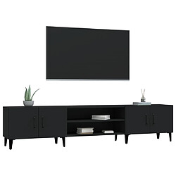 Avis vidaXL Meuble TV noir 180x31,5x40 cm bois d'ingénierie