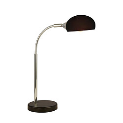 Searchlight Lampe de table noire, chrome, abat-jour en verre noir