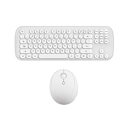 YP Select Mini clavier et souris sans fil ensemble clavier et souris Bluetooth rond - blanc