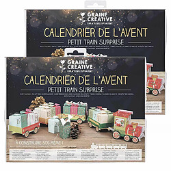 Graines Creatives 2 calendriers de l'Avent petit train à construire