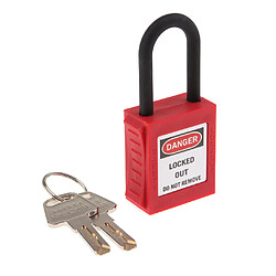 Avis PL38-KD Cadenas De Verrouillage De Sécurité Incurvé PVC 38 Mm Rouge