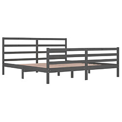 Avis vidaXL Cadre de lit sans matelas bois massif de pin gris 200x200 cm