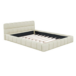 ComfortXL Lit Rembourré 140 X 190 Cm, Lit Double Avec Dossier Moelleux, Lit Bas Avec Contour Rembourré