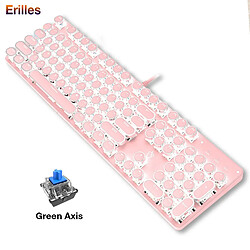 Universal Vrai clavier mécanique vert axe 104 clé paris clavier RVB rétro-éclairé punk romantique rose clavier métallique câblé | clavier punk rose