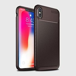 Wewoo Coque TPU antichoc en Fibre de Carbone Texture Beetle Shape pour iPhone X / XS (Marron)