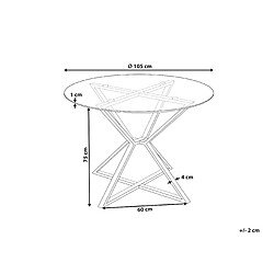 Avis Beliani Table de repas BOSCO Transparent