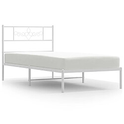 Maison Chic Lit adulte - Cadre de lit métal avec tête de lit pour chambre blanc 107x203 cm -MN58561