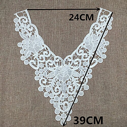 Acheter Col Dentelle Brodée Décolleté Vintage Accessore pour Vêtement Couture Décor - Blanc