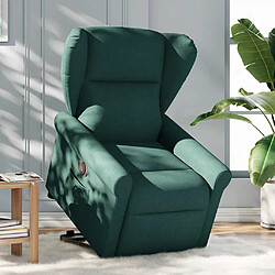 vidaXL Fauteuil inclinable électrique vert foncé tissu