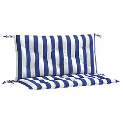 vidaXL Coussins de banc de jardin lot de 2 rayures bleues et blanches