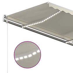 Acheter vidaXL Auvent automatique avec capteur de vent et LED 400x300 cm Crème