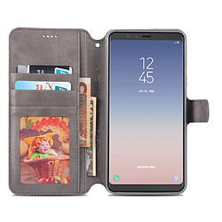 Acheter Wewoo Housse Coque Pour Galaxy A7 2018 AZNS Étui en cuir avec rabat magnétique et texture de mollet support et logements cartes et cadre photo Gris