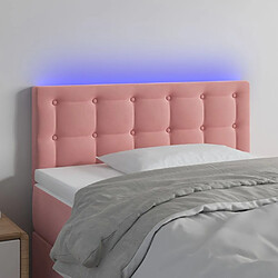 Maison Chic Tête de lit scandinave à LED,meuble de chambre Rose 100x5x78/88 cm Velours -MN20481