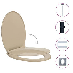 vidaXL Siège de toilette à fermeture en douceur Beige Ovale