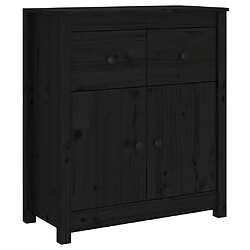 vidaXL Buffet noir 70x35x80 cm bois massif de pin