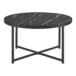 Acheter Helloshop26 Table basse ronde pour salon 45 x 80 cm marbre noir / noir 03_0008497