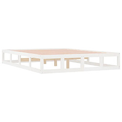 Acheter Maison Chic Lit adulte - Lit simple Cadre de lit,Structure du lit Contemporain Blanc 160x200 cm Bois massif -MN98756