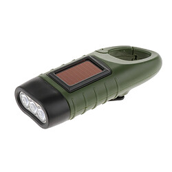 Manivelle Lampe De Poche D'urgence LED Solaire Survie Camping Randonnée Noir