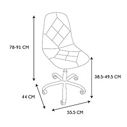 Toilinux Chaise de bureau Patchwork réglable en hauteur avec 5 roulettes - Multicouleur pas cher