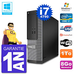 PC Dell 3020 SFF Intel i7-4790 RAM 8Go Disque 1To Graveur DVD Wifi W7 - Occasion