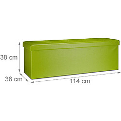 Helloshop26 Tabouret pliant synthétique pouf de rangement pliant pliable 114 cm vert 13_0002807_2