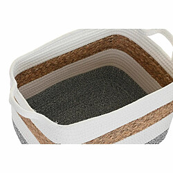 Acheter Set de basket DKD Home Decor Coton Blanc Fibre naturelle (36 x 30 x 24 cm)