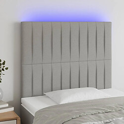 Maison Chic Tête de lit scandinave à LED,meuble de chambre Gris clair 100x5x118/128 cm Tissu -MN50014