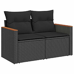 Avis vidaXL Salon de jardin 4 pcs avec coussins noir résine tressée