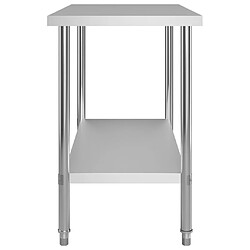 Acheter Helloshop26 Table de travail de cuisine 120 x 60 x 85 cm acier Inoxydable 02_0001905