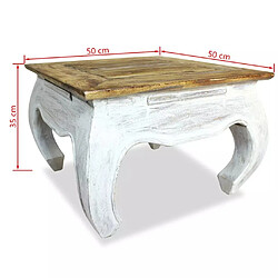 Acheter vidaXL Table d'appoint bois d'acajou massif 50x50x35 cm