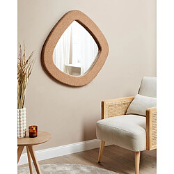 Beliani Miroir EPIRY Bouclé Marron clair