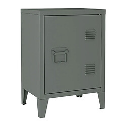 Helloshop26 Table de chevet en acier laminé 57 x 40 x 30 cm gris foncé 03_0008681