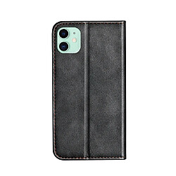 Avis Wewoo Coque Etui à rabat pour ordinateur de bureau couleur solide avec coutures de iPhone 11 Business porte-cartes et emplacements cartes gris