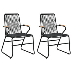 Acheter Ensemble à manger de jardin 3 pcs,Table et chaise à dîner noir rotin PVC -MN79500