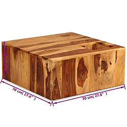 vidaXL Table basse Bois massif 70x70x30 cm pas cher