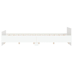 Maison Chic Lit adulte - Cadre Structure de lit avec tête de lit Contemporain/pied de lit blanc 150x200cm -MN21981 pas cher