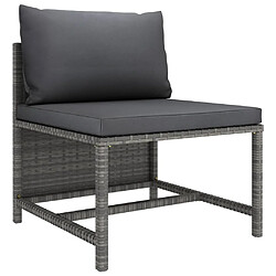 Acheter Maison Chic Salon de jardin 2 pcs avec coussins - Table et chaises d'extérieur - Mobilier/Meubles de jardin Moderne Gris Résine tressée -MN95638