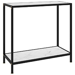 Maison Chic Table console | Meuble d'entrée | Table d'appoint Blanc 80x35x75 cm Verre trempé -GKD40023