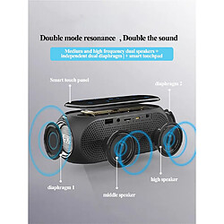 Universal Haut-parleur Bluetooth portable Réveil Subwoofer extérieur Intelligent Touch Double Ouverture Support TF Auxiliary USB FM Radio Sound Bar | Haut-parleur extérieur (noir) pas cher