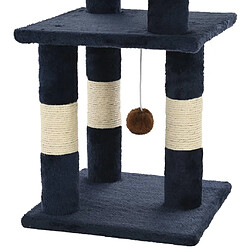 Helloshop26 Arbre à chat griffoir grattoir niche jouet animaux peluché en sisal 65 cm bleu 3702053 pas cher