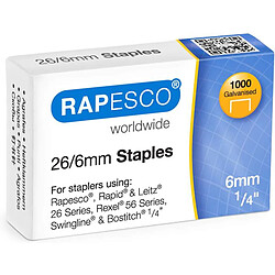 RAPESCO Agrafes 26/6, 1.000 pièces, galvanisé ()