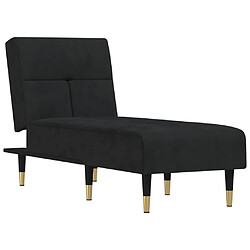 vidaXL Chaise longue noir velours