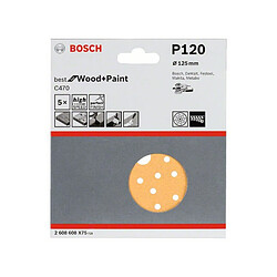 BOSCH Disques abrasifs C470 - pack de 5 - 125 mm - Grain : 120