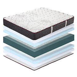 LUXURY LITERIE Matelas 140x190 cm, Goldplus, 24cm, mousse mémoire de forme, haute adaptabilité, ergonomique, indépendance du couchage, face été/hiver pas cher